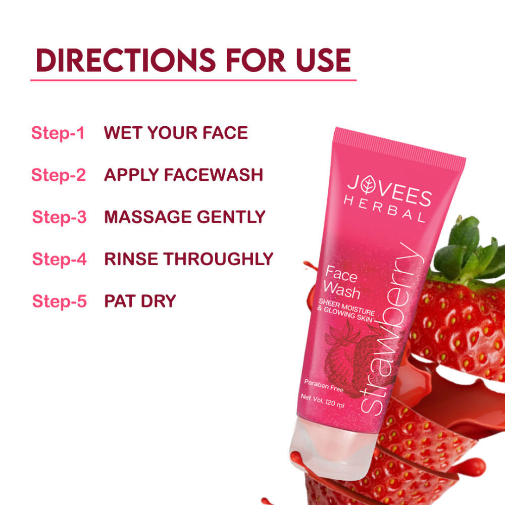 Herbal Strawberry Face Wash With Strawberry Extracts For Sheer Moisture & Glowing Skin