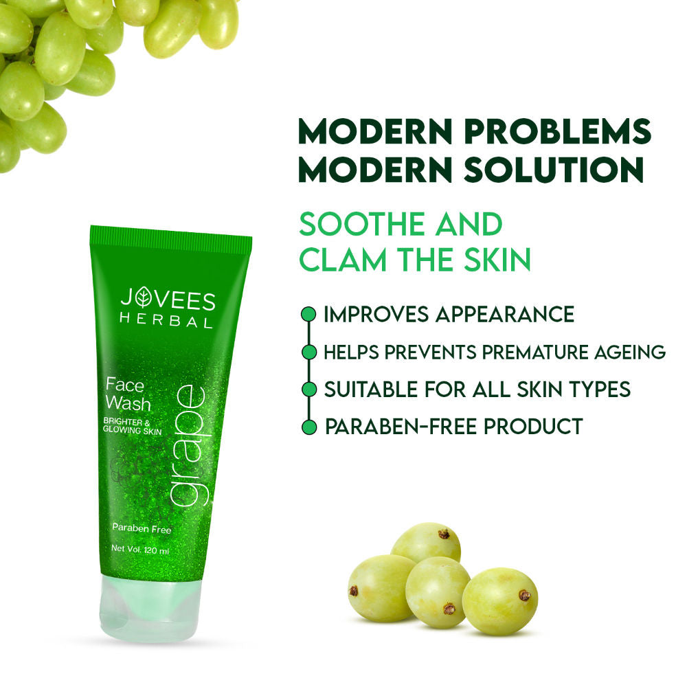 Herbal Grape Fairness Face Wash For Dull Skin Removes Dark Spots And Gives Healthy Looking Skin - 120 ml