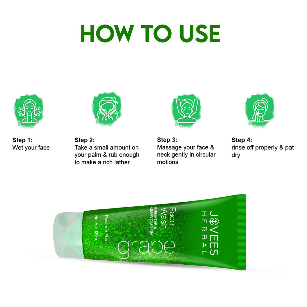 Herbal Grape Fairness Face Wash For Dull Skin Removes Dark Spots And Gives Healthy Looking Skin - 120 ml