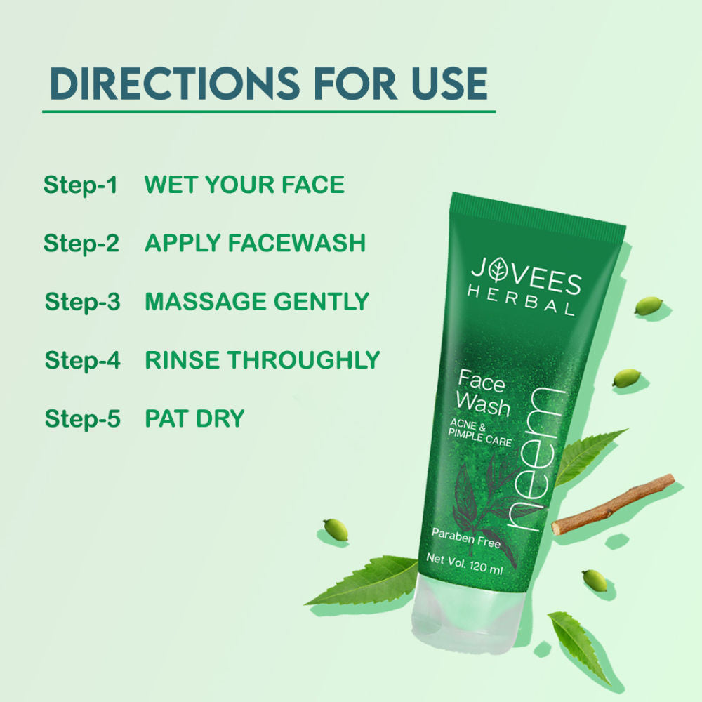 Herbal Neem Face Wash For Acne And Pimple Care Bright, Clear And Glowing Skin - 120 ml