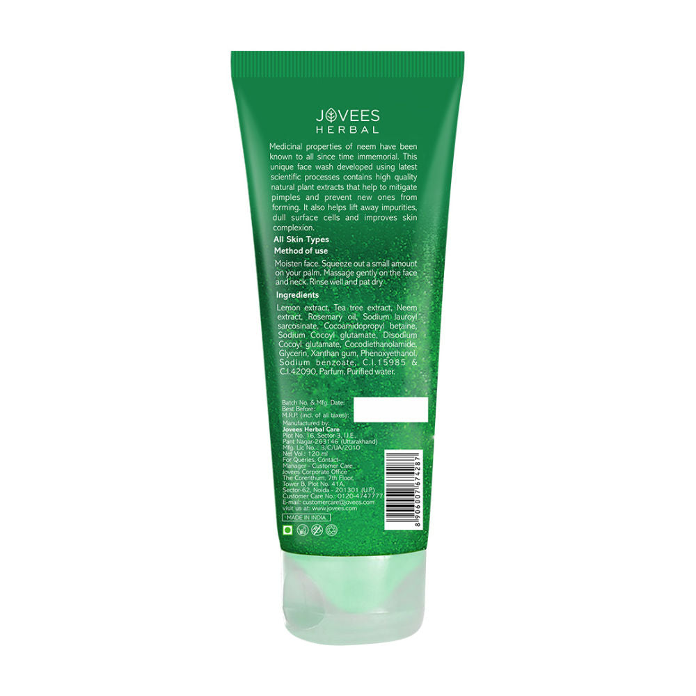 Herbal Neem Face Wash For Acne And Pimple Care Bright, Clear And Glowing Skin - 120 ml