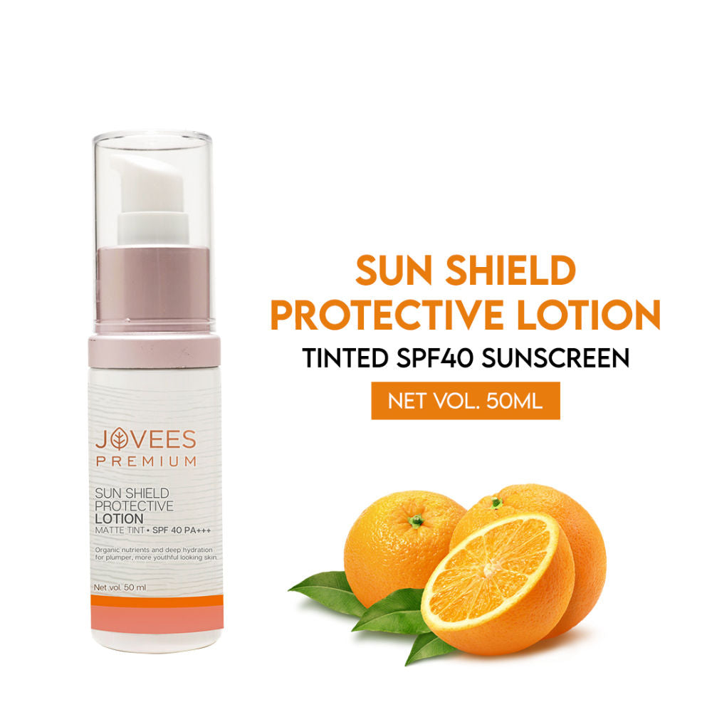 Premium Sun Shield Protective Lotion Spf 40 Matte Tint Lightweight And Oil Free