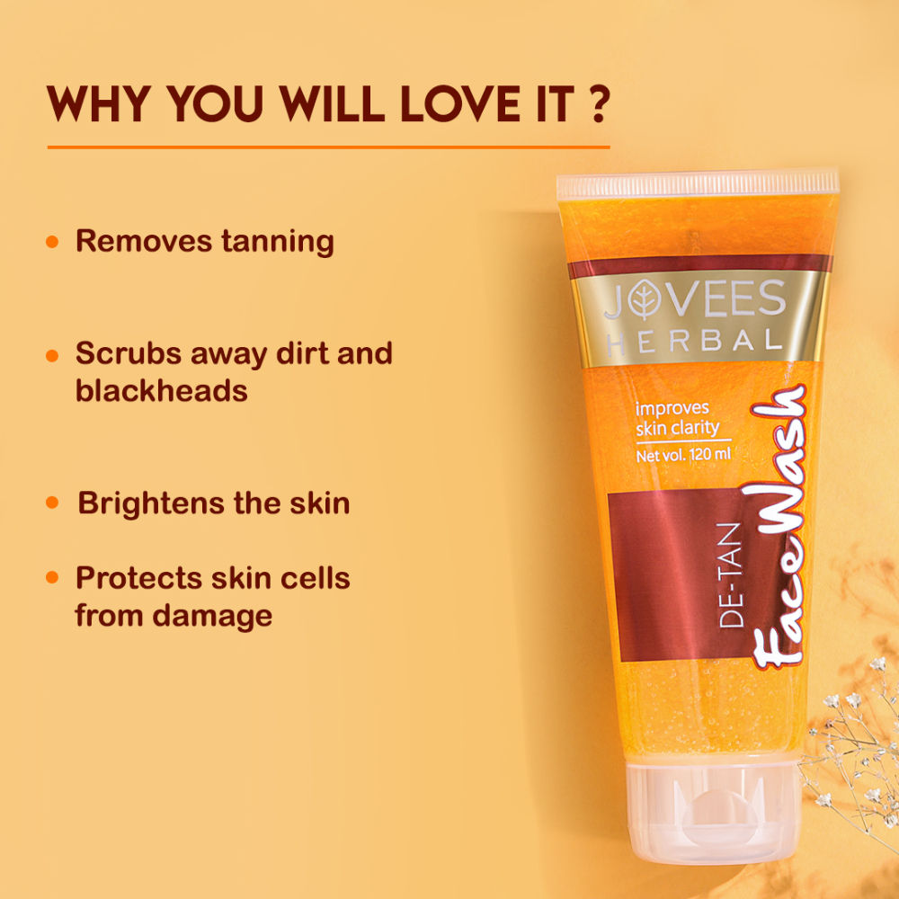 Herbal De-Tan Face Wash For Tan Removal All Skin Types And Paraben & Alcohol Free - 120 ml