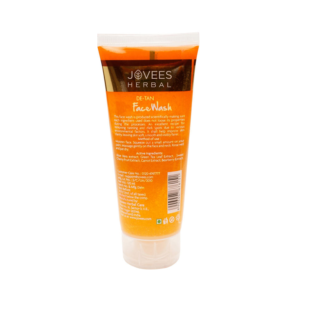 Herbal De-Tan Face Wash For Tan Removal All Skin Types And Paraben & Alcohol Free - 120 ml