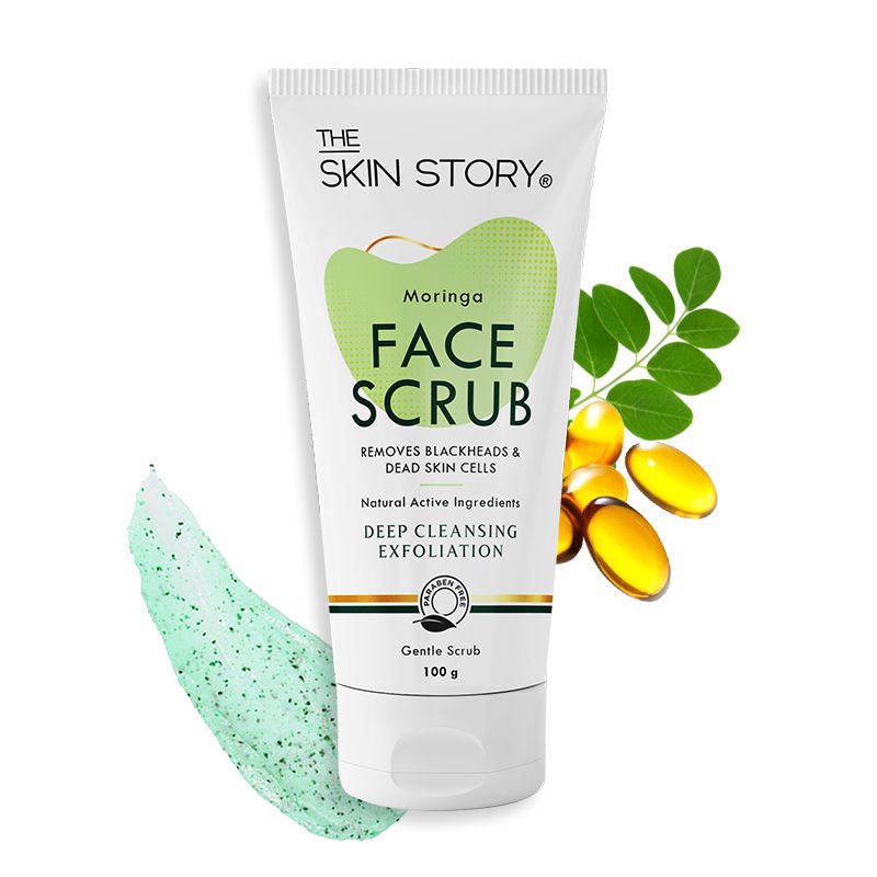 Moringa Gentle Face Scrub For Fresh Clear Skin Removes Blackheads Dead Skin Cells Tan