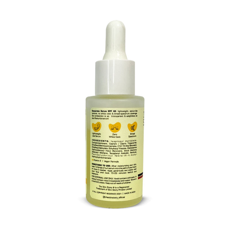 Invisible Liquid Sunscreen Serum For Face, SPF 40 PA+++ With Vitamin E, No White Cast