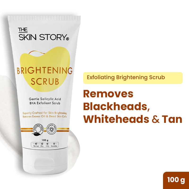 Salicylic Acid Brightening Face Scrub Removes Tan Excess Oil Blackheads & Whiteheads