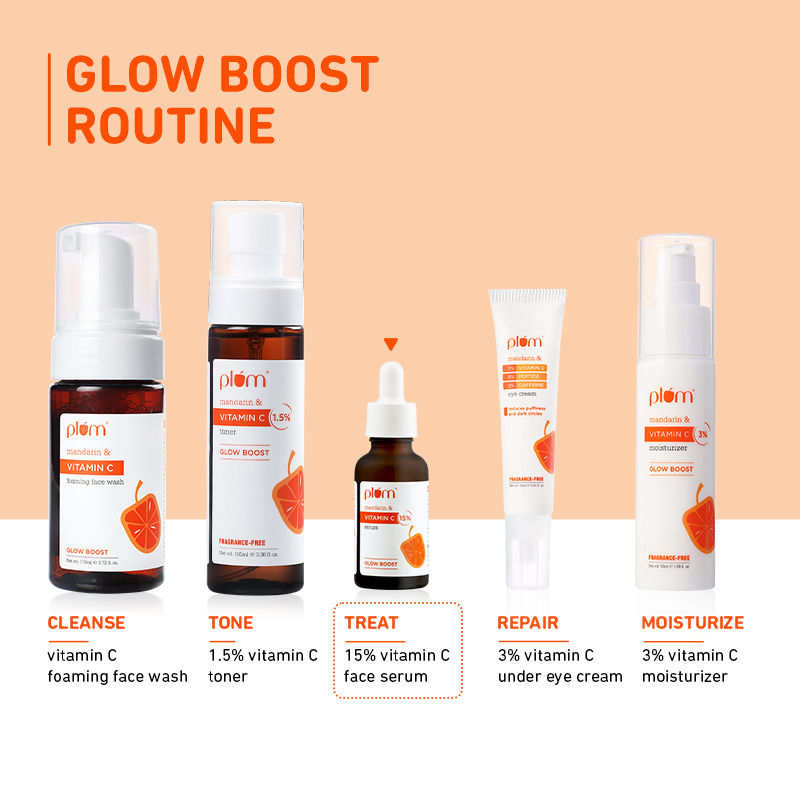 15% Vitamin C Glow Face Serum - Dermat Tested To Fight Dark Spots- Pigmentation & Dull Skin