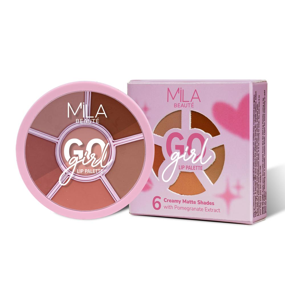 Mila Beaute Go Girl Lip Palette With Hyaluronic Acid & Pomegranate Extract
