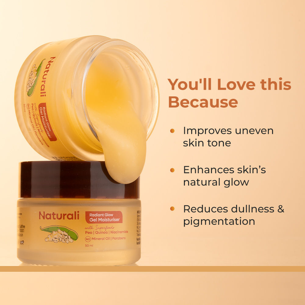 Radiant Glow Gel Moisturiser with Superfoods Pea, Quinoa & Niacinamide
