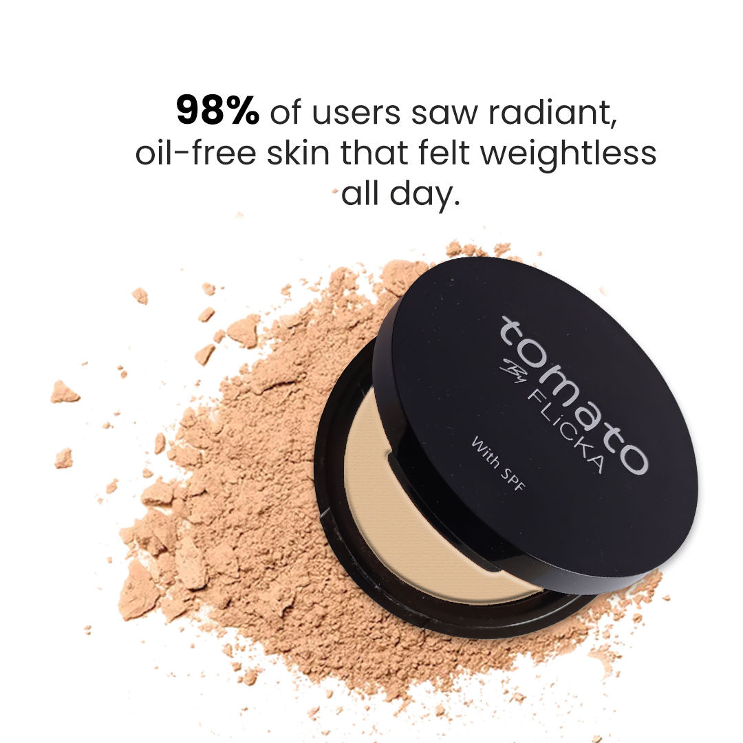 Tomato Compact Powder With Spf Matte Finish Lightweight & Shine Control