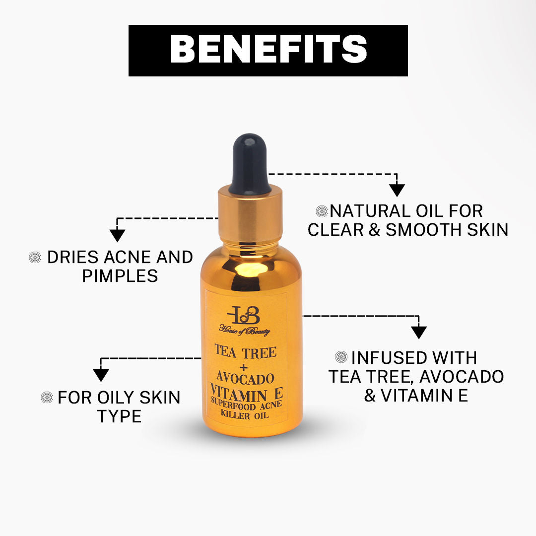 Tree Tea + Avocado Vitamin E Oil Super Food Acne Killer Oil