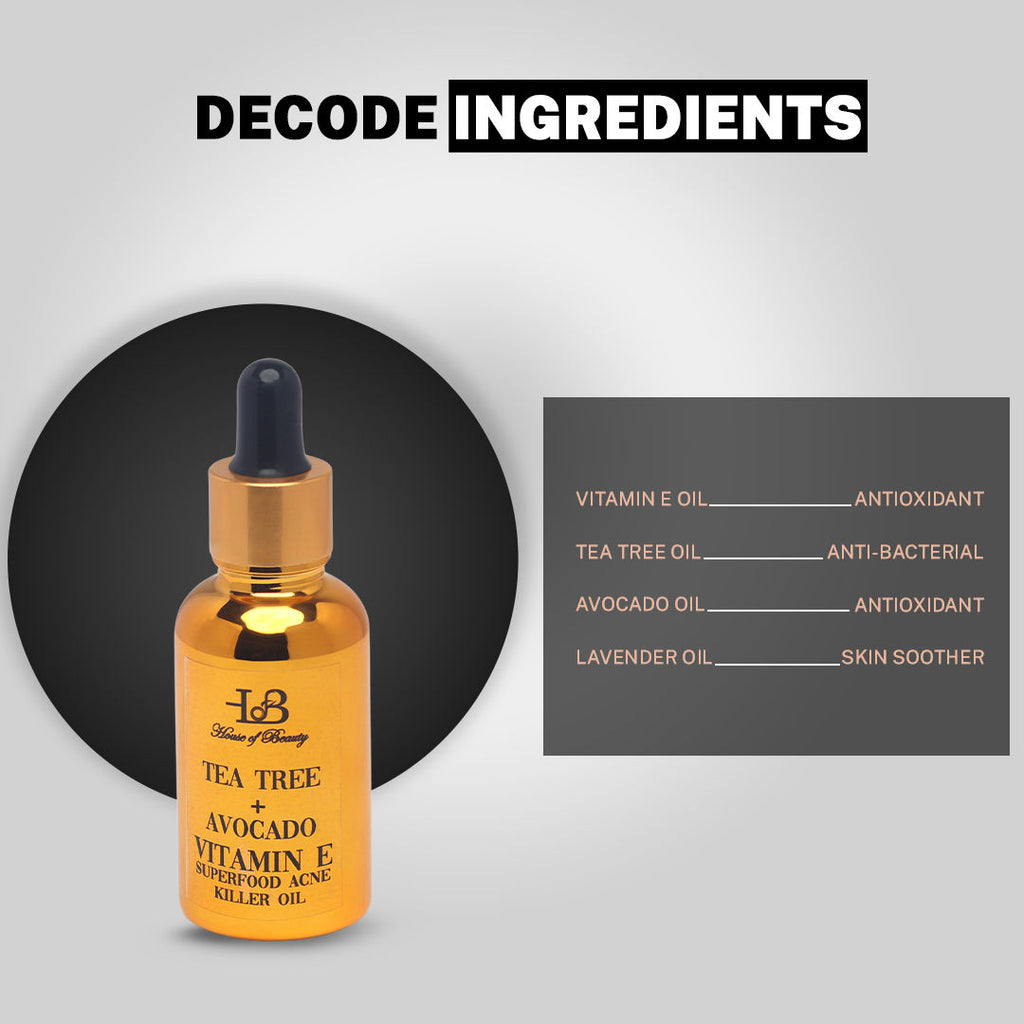 Tree Tea + Avocado Vitamin E Oil Super Food Acne Killer Oil