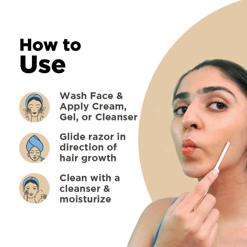 Reusable German Blade Razor For Eyebrow, Forehead, Chin & Sideburns