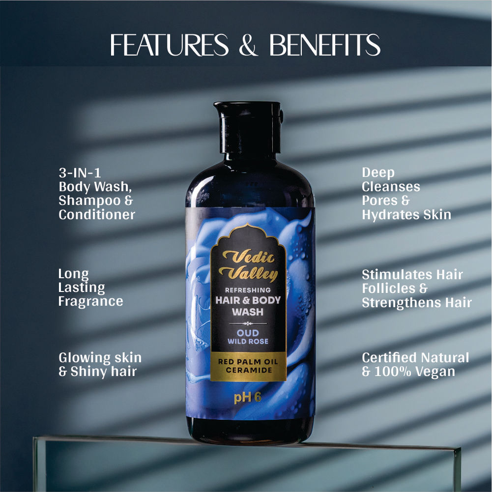 Refreshing Oud Wild Rose Hair & Body Wash