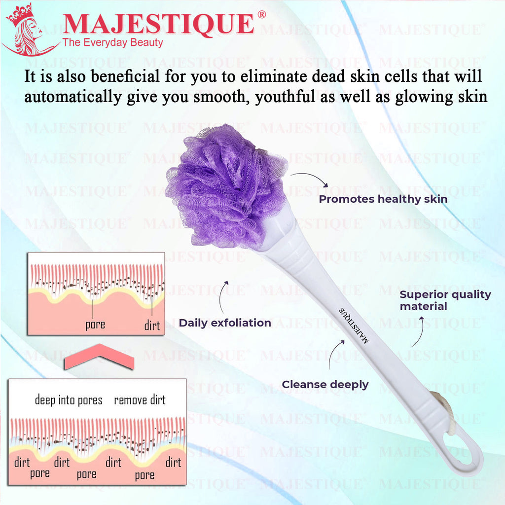 Long Handle Loofah (Colour May Vary)