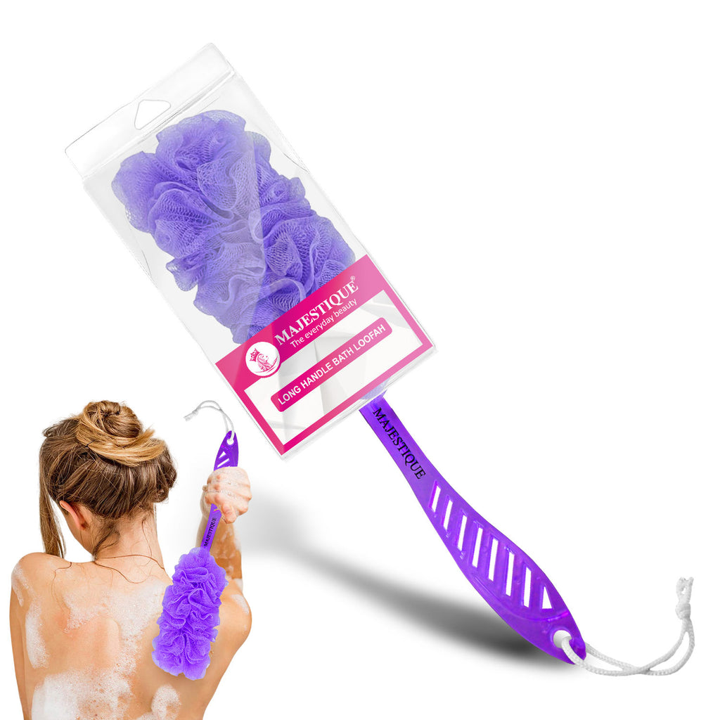 Long Handle Bath Loofah (Colour May Vary)