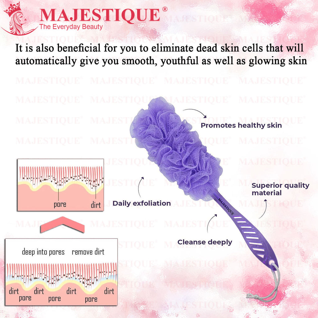 Long Handle Bath Loofah (Colour May Vary)