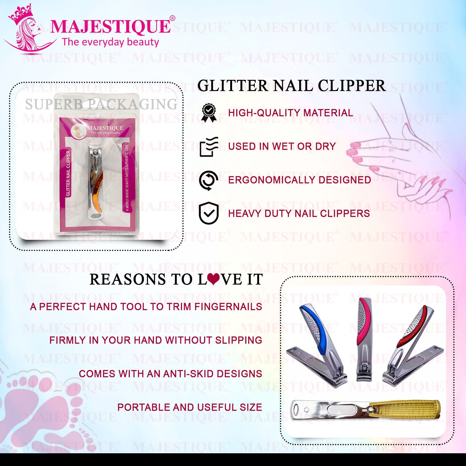Nail Cutter with Comfort Grip-Trimmer Stainless Steel for Men and Women- Color May Vary