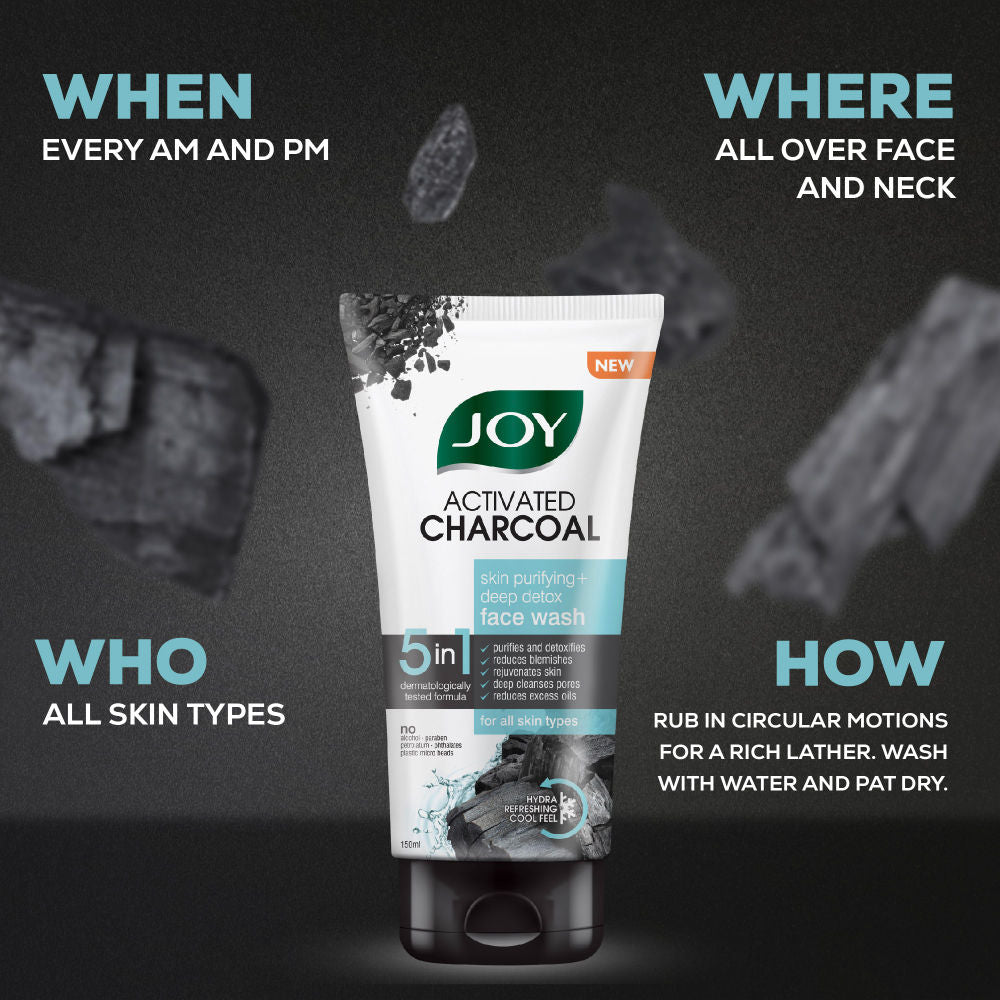 Activated Charcoal Face Wash For Oily Skin To Controls Oil & Removes Dirt & Blackheads