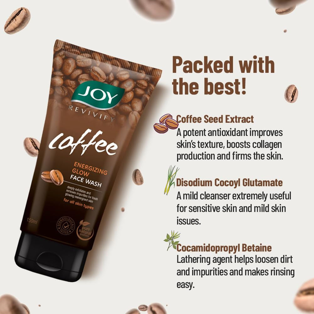 Coffee Face Wash For Deep Exfoliation, Dirt & Tan Removal For a Fresh, Energized Glowing Skin