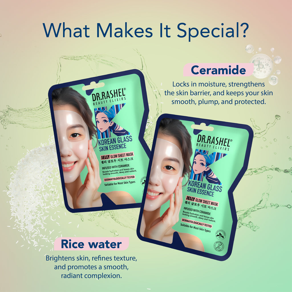 Korean Jelly Glow Sheet Mask With Ceramide, Dewy & Nourished Skin