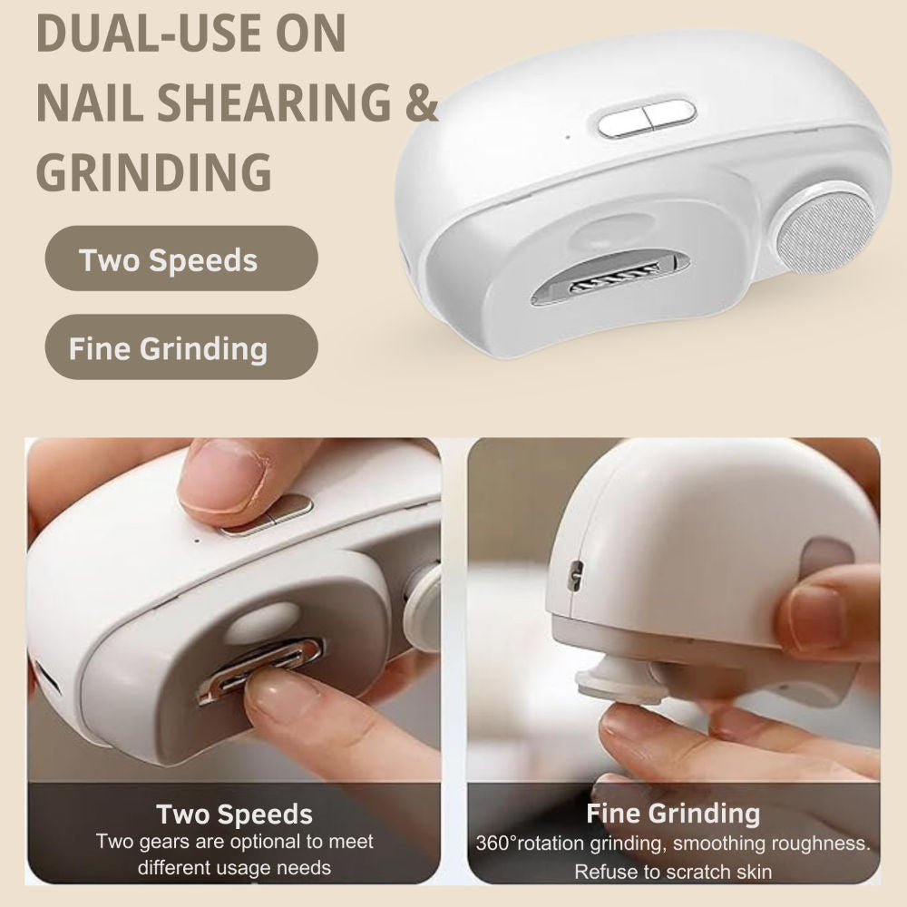 Nailease 2-In-1 Electric Nail Clipper & File Quiet, And Easy Nail Trimming For All Ages