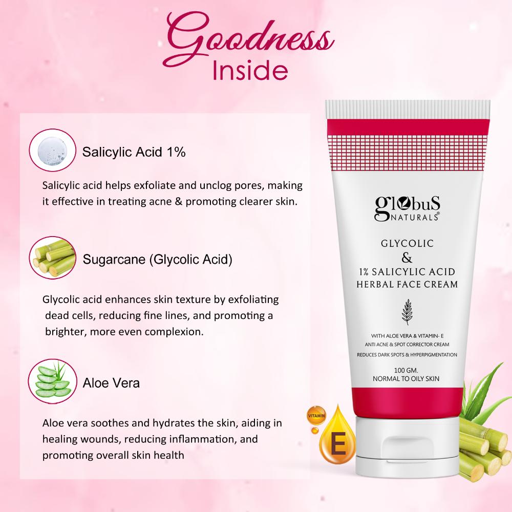 Glycolic & 1% Salicylic Acid Herbal Face Cream