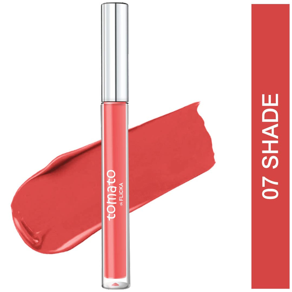 Tomato Liquid Lipstick Rich Matte Long Lasting Intense Pigment Smudgeproof - 07 Shade