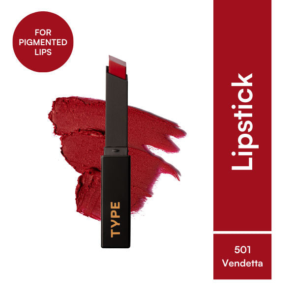 Cream Matte Lipstick For Pigmented Lips - Vit C And Niacinamide - 8 Hr Stay - 501 Vendetta