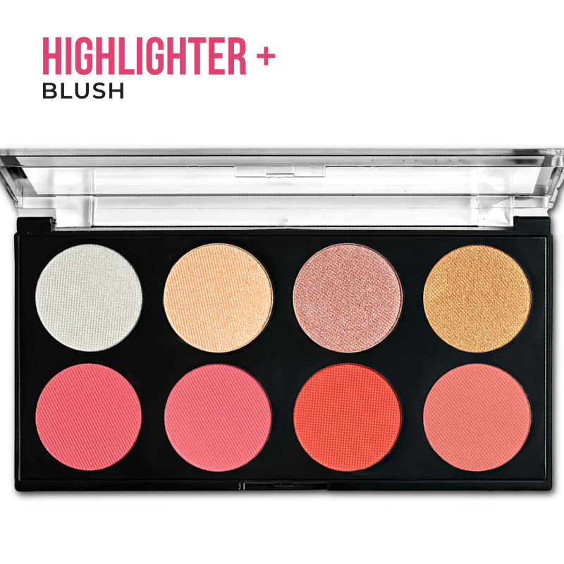 Blush & Highlight Palette, 2 In 1 Intense Pigment, Lightweight Formula