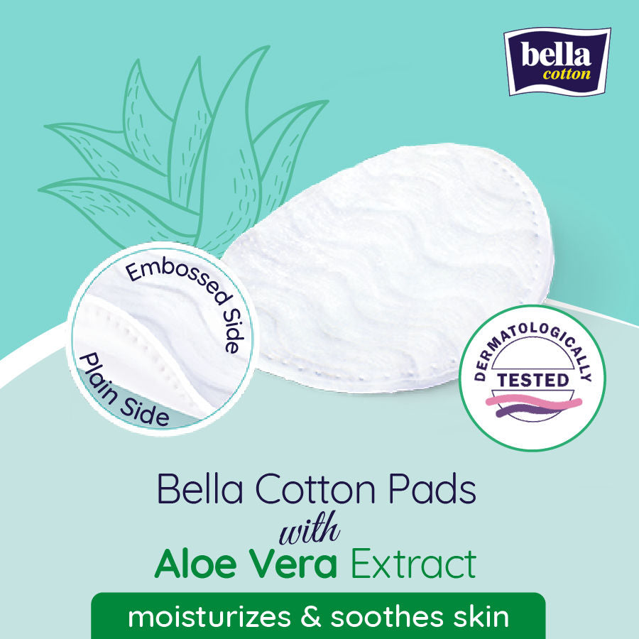 Cotton Pads With Aloe vera Extracts, 100% Cotton, Makeup Removal, Nail Polish Removal