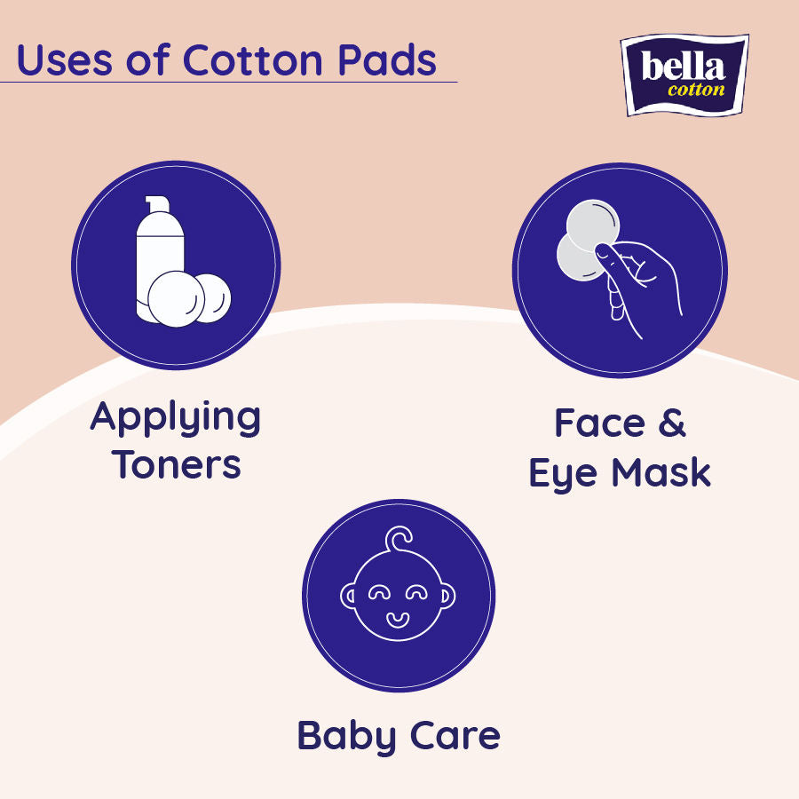 Cotton Pads With D Panthenol & Orange Blossom Extracts, 100% Cotton, Double Sided