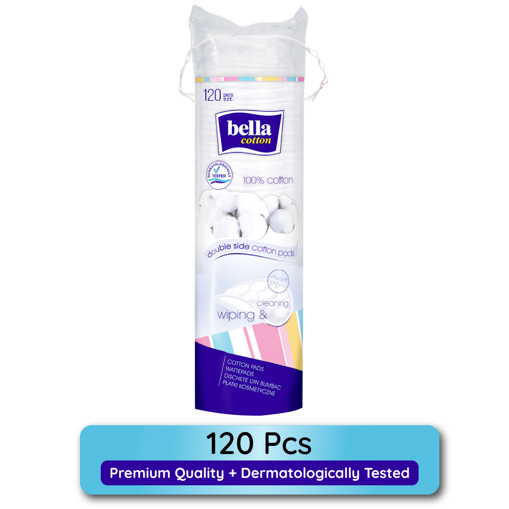 Cotton Pads, 100% Cotton, Double Sided, Makeup Removal, Nail Polish Removal - Pack of 1