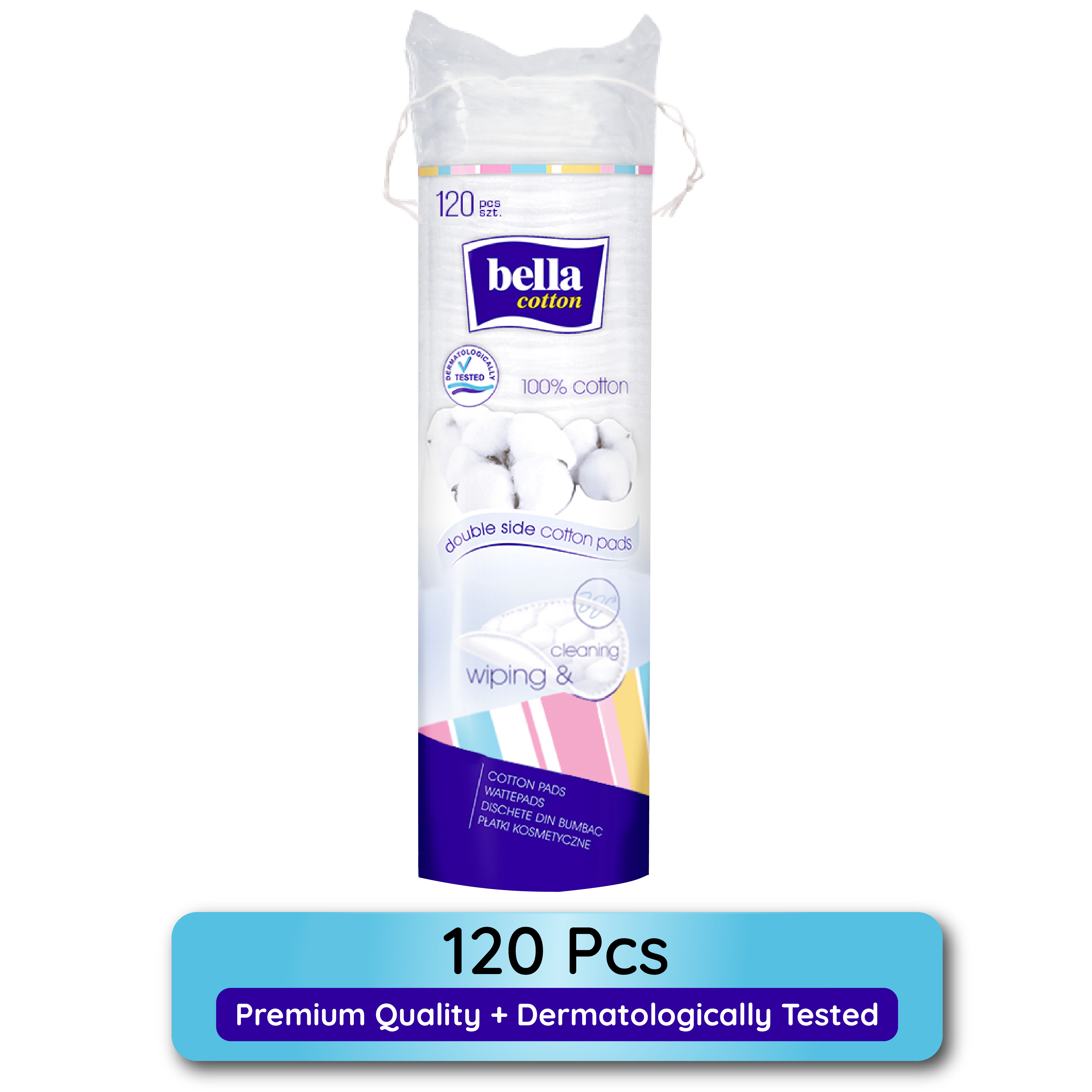 Cotton Pads, 100% Cotton, Double Sided, Makeup Removal, Nail Polish Removal - Pack of 1