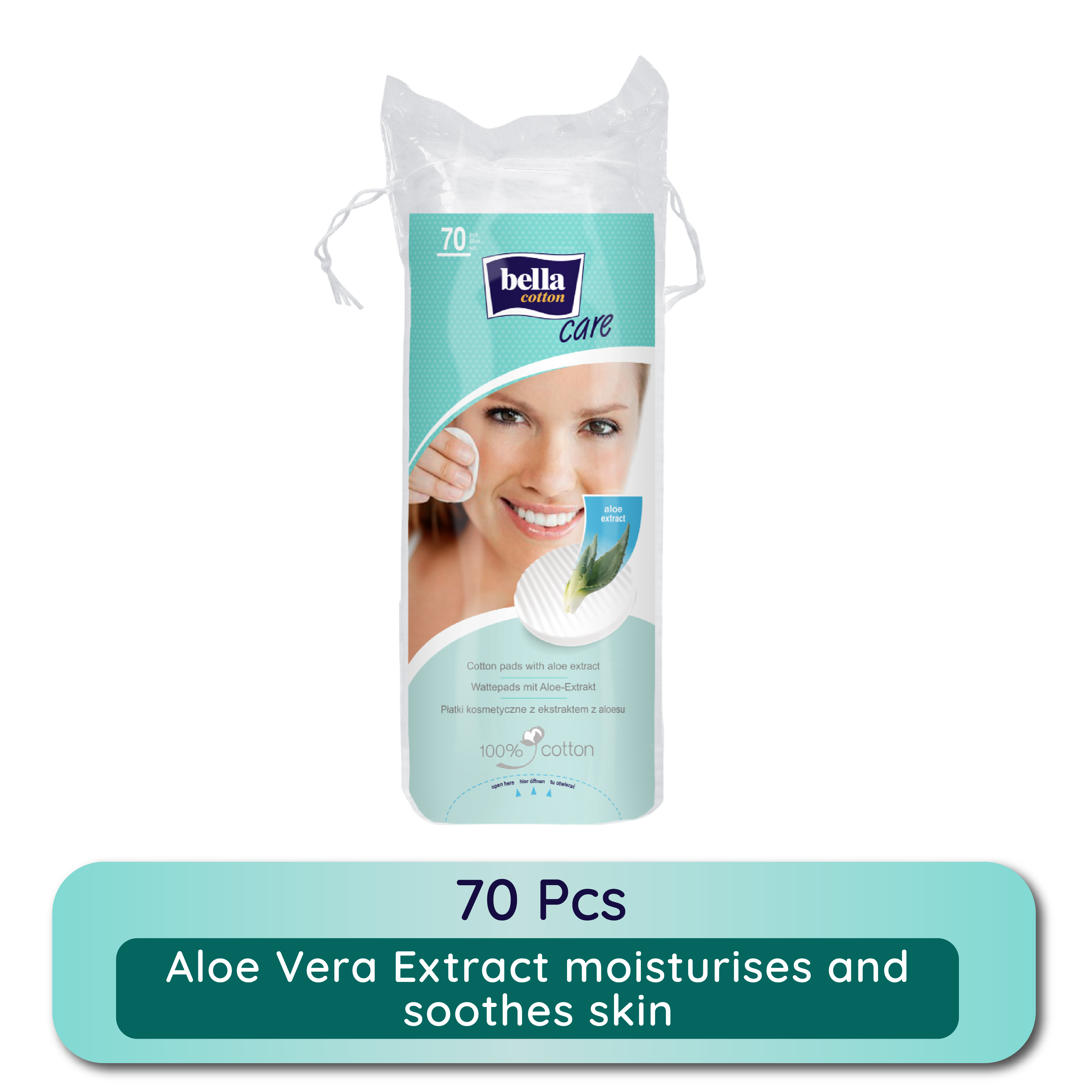 Cotton Pads with Aloe vera Extracts, 100% Cotton, Double Sided, Nail Polish Removal