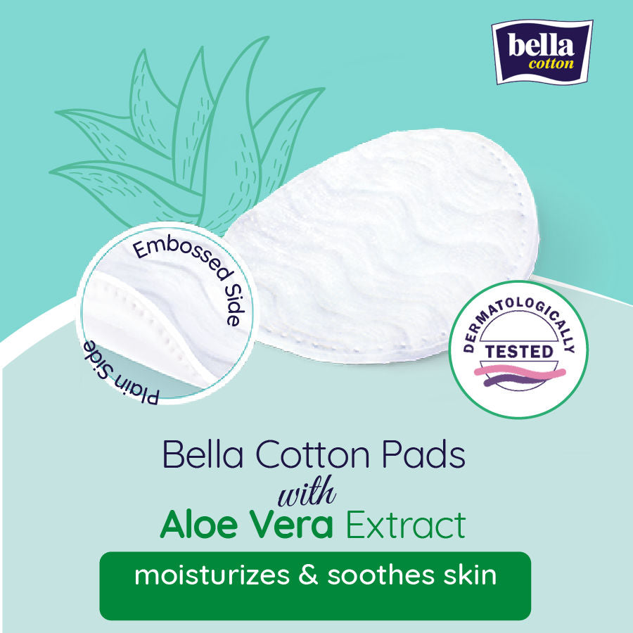 Cotton Pads with Aloe vera Extracts, 100% Cotton, Double Sided, Nail Polish Removal