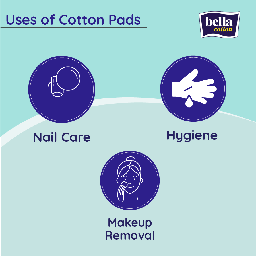Cotton Pads with Aloe vera Extracts, 100% Cotton, Double Sided, Nail Polish Removal