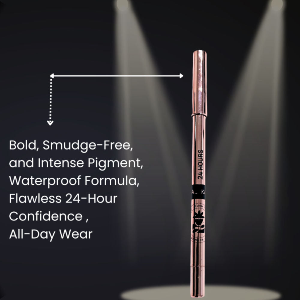 24 Hour Black Kajal, Long Lasting, Smudge Proof, Waterproof, Deep Black, 1.5gm