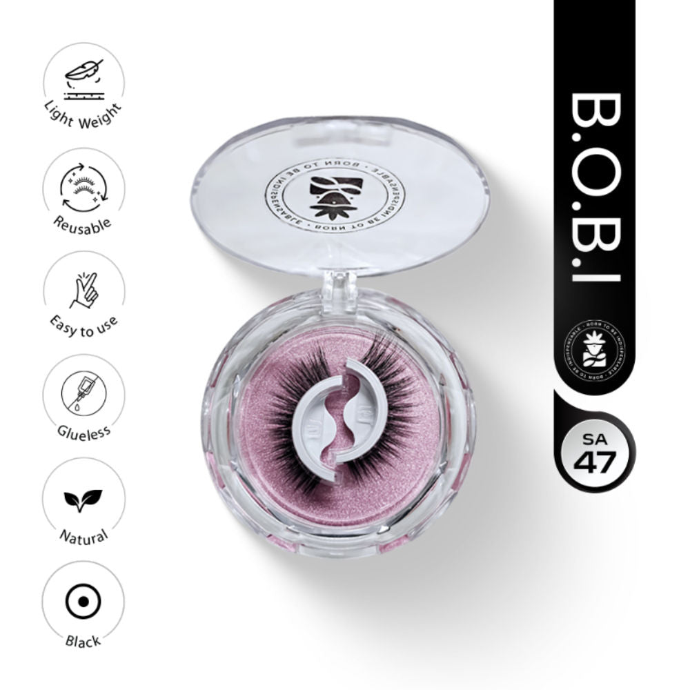 Self Adhesive Eyelashes SA47, Outer Edge Lift, Bold Curved Look, No Glue, Reusable, Stick On