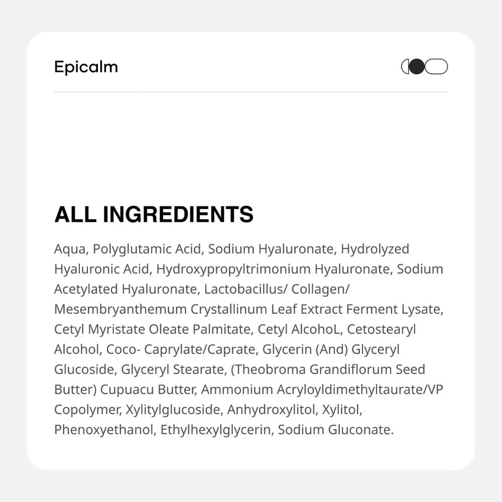 Epicalm Moisturising Cream With Hyper Hyaluronic Matrix, Aquaporin And Cupuacu Butter