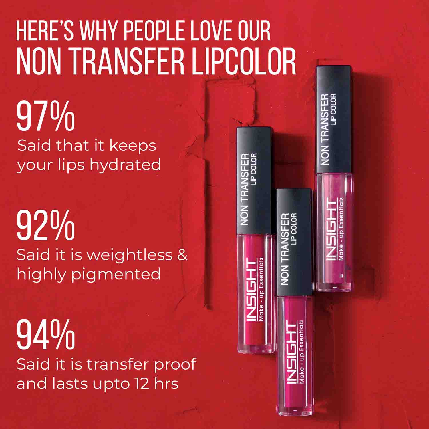Non-Transfer Lip Color, 12hr Long Lasting Matte Lips, Moisturizing & Light Weight