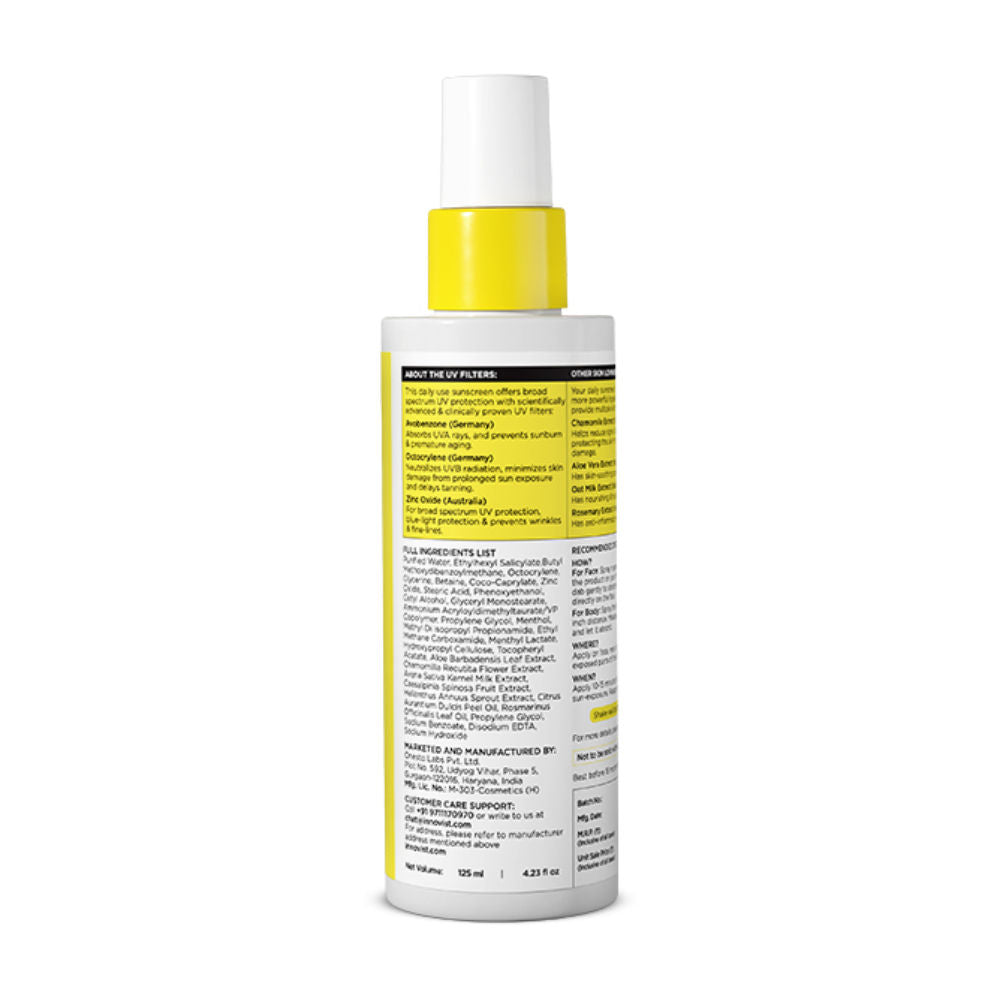 Hydrating Fluid Sunscreen for Face and Body SPF 60 PA++++ In-Vivo Tested Cooling Sensation
