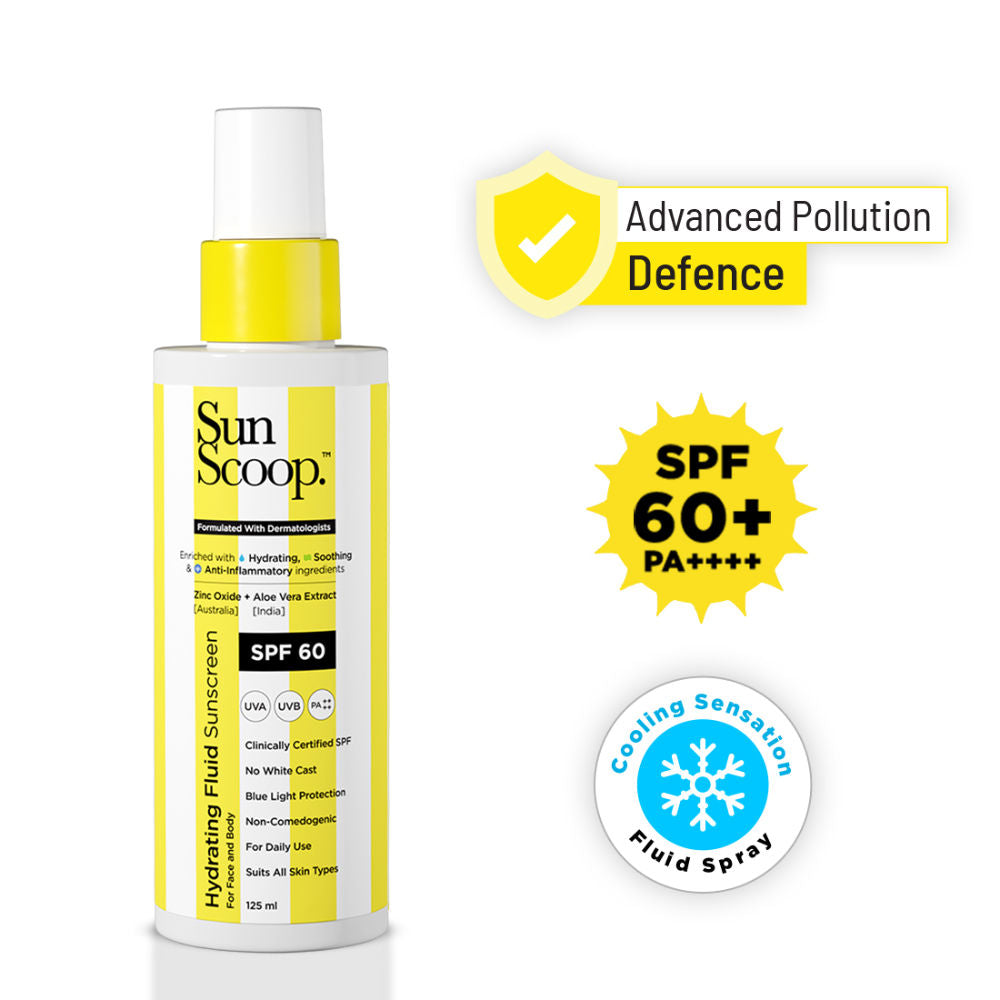Hydrating Fluid Sunscreen for Face and Body SPF 60 PA++++ In-Vivo Tested Cooling Sensation