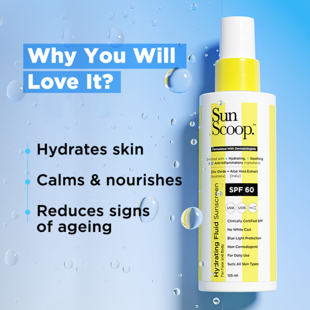Hydrating Fluid Sunscreen for Face and Body SPF 60 PA++++ In-Vivo Tested Cooling Sensation