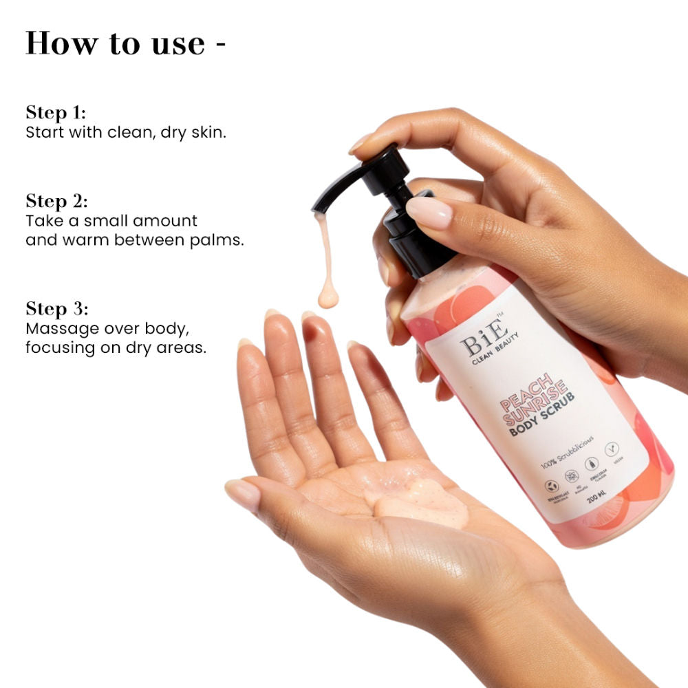 BiE Peach Sunrise Body Lotion with Hyaluronic Acid & Niacinamide for 72H Hydration & Moisturization