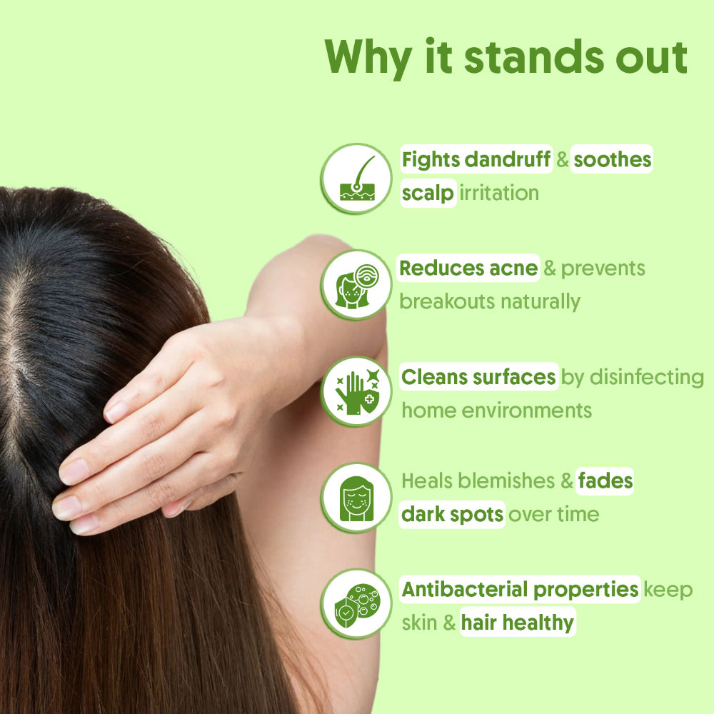 100% Pure Tea Tree Essential Oil For Acne & Skin, Tea Tree Oil For Dandruff Control