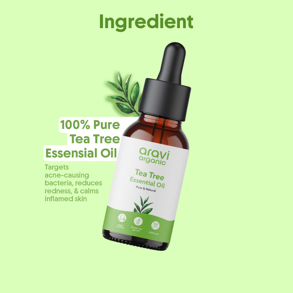 100% Pure Tea Tree Essential Oil For Acne & Skin, Tea Tree Oil For Dandruff Control