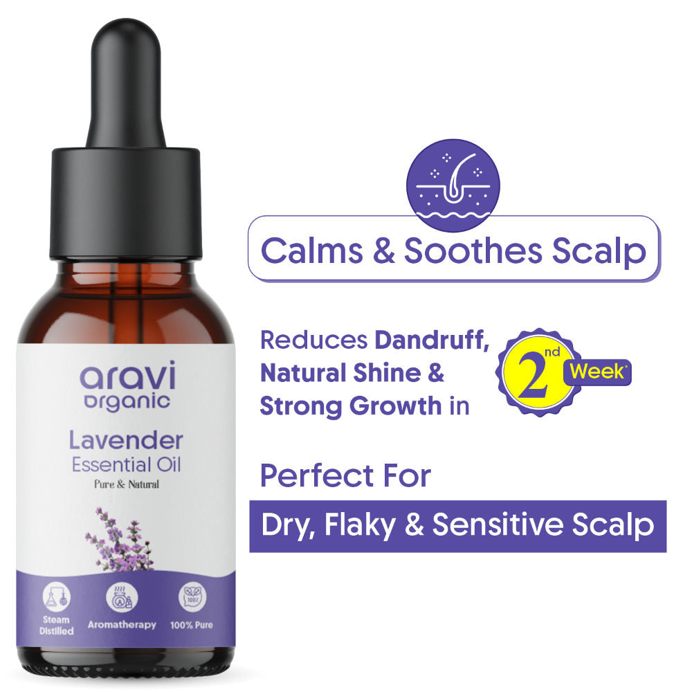 100% Pure Lavender Essential Oil For Healthy Hair Growth, Skin, & Sleep
