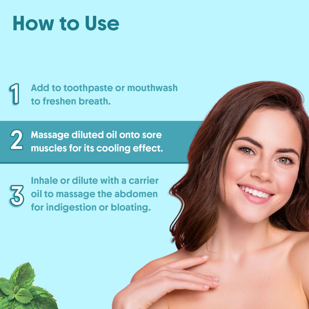 100% Pure Peppermint Essential Oil For Hair Growth, Hair Fall Control & Scalp